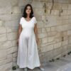 Umstandsfreundlicher Palazzo-Jumpsuit Amalfi in Gelb – Schnittmuster Overall Damen auch für Schwangerschaft geeignet