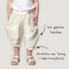 Kinderhose aus Leinen in beige – Schnittmuster Hose Zoè + Nico für Kinder