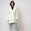 Schnittmuster Mantel Damen – Walkmantel in Creme mit schwingendem Saum | TOSCAminni